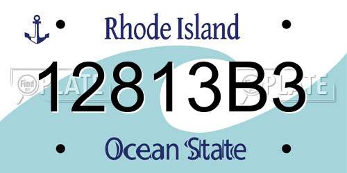 12813B3 Rhode Island License Plate
