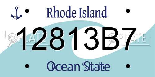 12813B7 Rhode Island License Plate