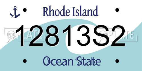 12813S2 Rhode Island License Plate