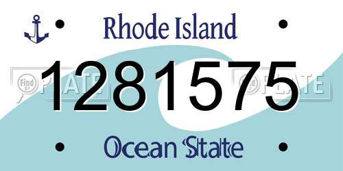 1281575 Rhode Island License Plate