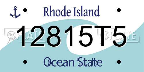 12815T5 Rhode Island License Plate