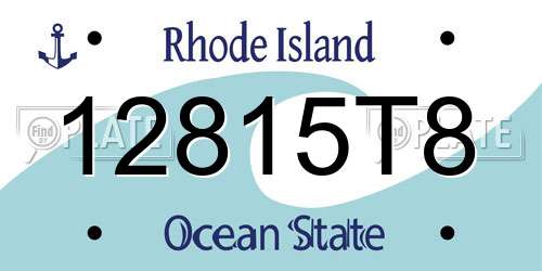 12815T8 Rhode Island License Plate