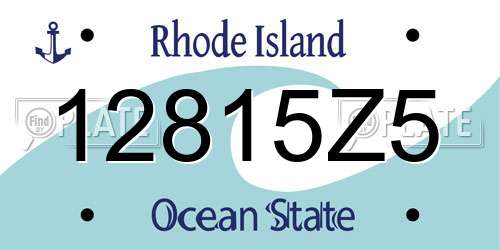 12815Z5 Rhode Island License Plate