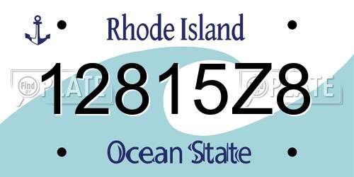 12815Z8 Rhode Island License Plate