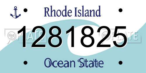 1281825 Rhode Island License Plate