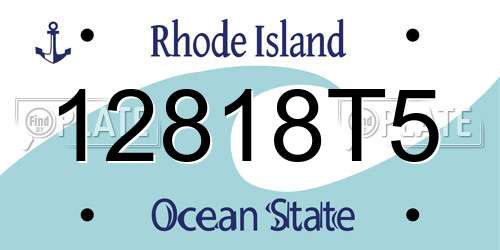 12818T5 Rhode Island License Plate