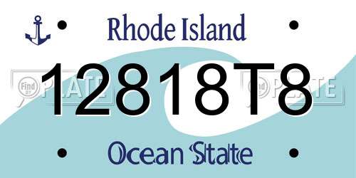 12818T8 Rhode Island License Plate