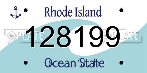 128199 Rhode Island License Plate
