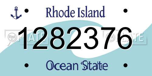 1282376 Rhode Island License Plate