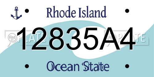 12835A4 Rhode Island License Plate