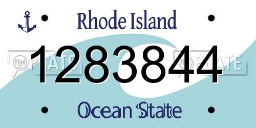 1283844 Rhode Island License Plate