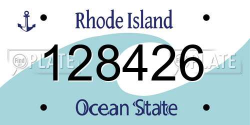 128426 Rhode Island License Plate