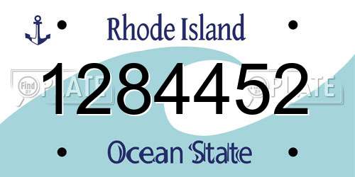1284452 Rhode Island License Plate
