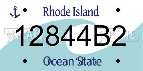 12844B2 Rhode Island License Plate
