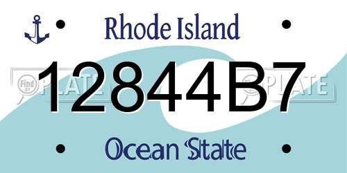 12844B7 Rhode Island License Plate
