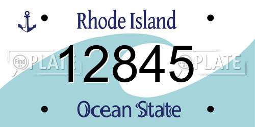 12845 Rhode Island License Plate