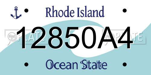12850A4 Rhode Island License Plate