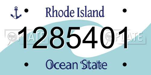 1285401 Rhode Island License Plate