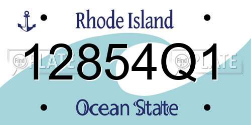 12854Q1 Rhode Island License Plate