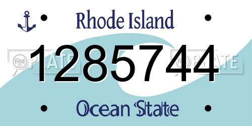 1285744 Rhode Island License Plate