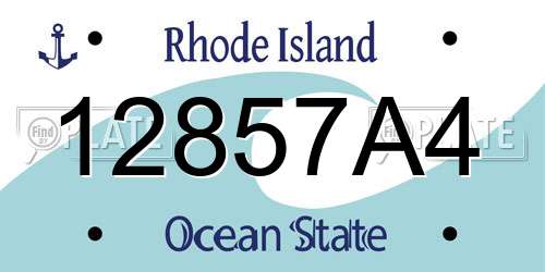 12857A4 Rhode Island License Plate