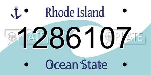 1286107 Rhode Island License Plate