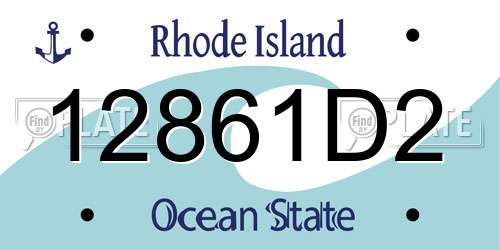 12861D2 Rhode Island License Plate