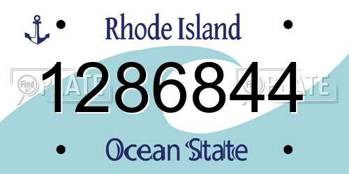 1286844 Rhode Island License Plate