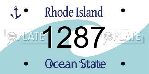 1287 Rhode Island License Plate