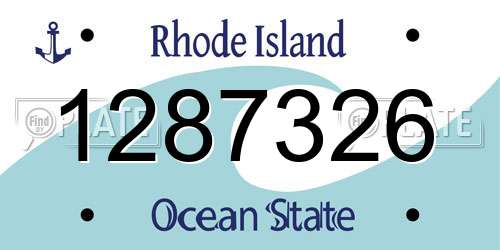 1287326 Rhode Island License Plate