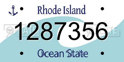 1287356 Rhode Island License Plate