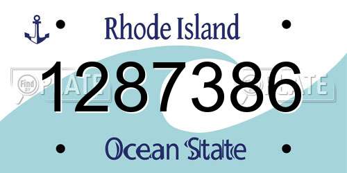 1287386 Rhode Island License Plate