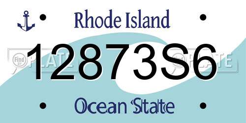 12873S6 Rhode Island License Plate