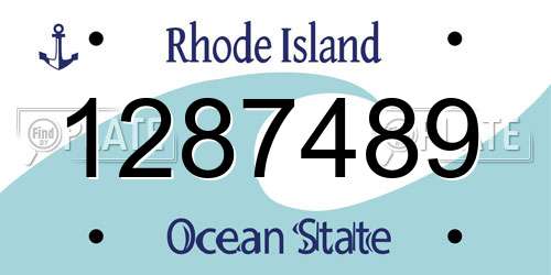 1287489 Rhode Island License Plate