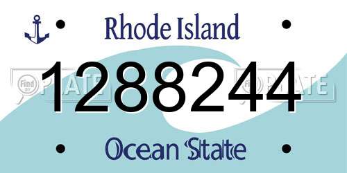 1288244 Rhode Island License Plate