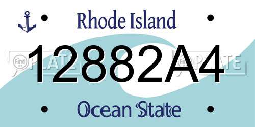 12882A4 Rhode Island License Plate
