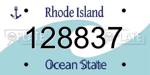 128837 Rhode Island License Plate
