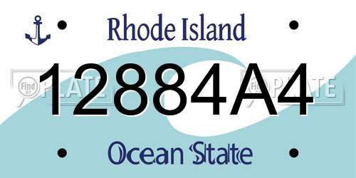 12884A4 Rhode Island License Plate