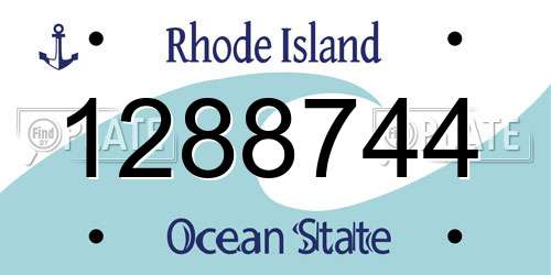 1288744 Rhode Island License Plate