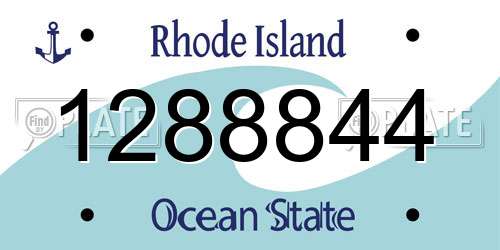 1288844 Rhode Island License Plate