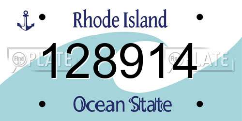 128914 Rhode Island License Plate