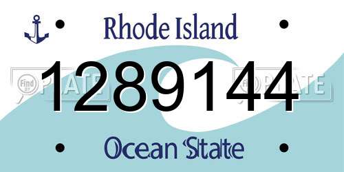 1289144 Rhode Island License Plate