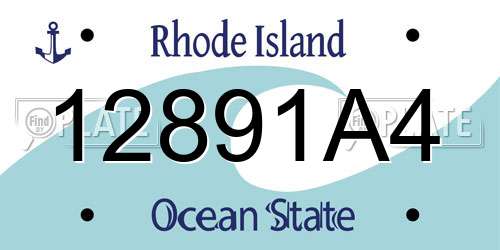 12891A4 Rhode Island License Plate