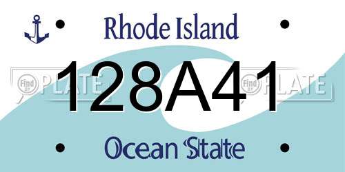 128A41 Rhode Island License Plate