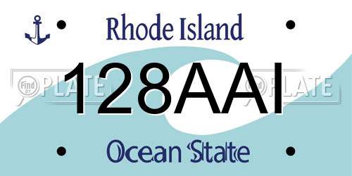 128AAI Rhode Island License Plate