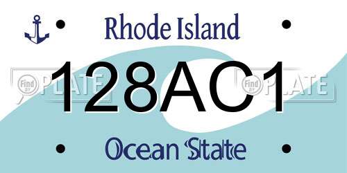 128AC1 Rhode Island License Plate