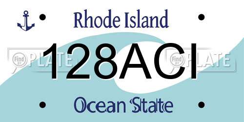 128ACI Rhode Island License Plate
