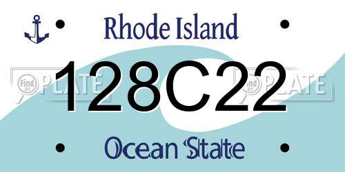 128C22 Rhode Island License Plate