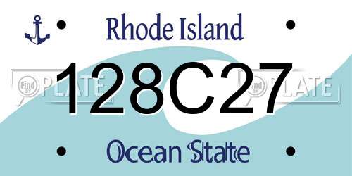 128C27 Rhode Island License Plate