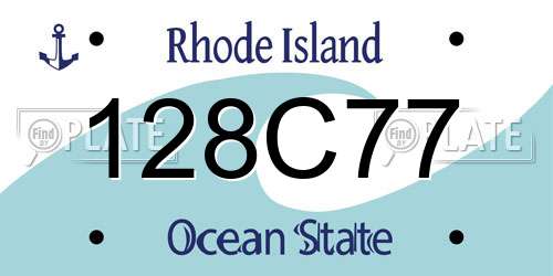 128C77 Rhode Island License Plate